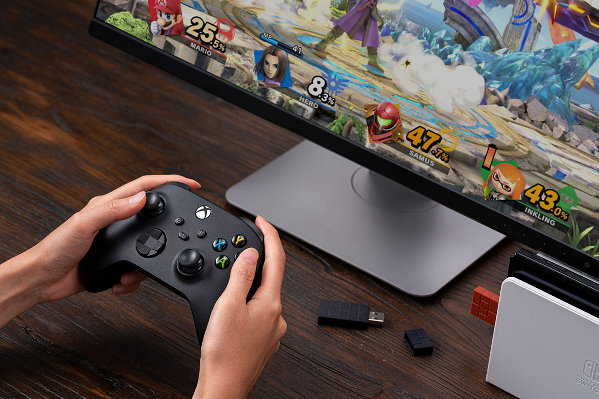 8Bitdo Wireless USB Adapter 2 with Cable OTG For Switch/Switch OLED,  Windows and X PS5/PS4/PS3, Xbox Series X/S Controller